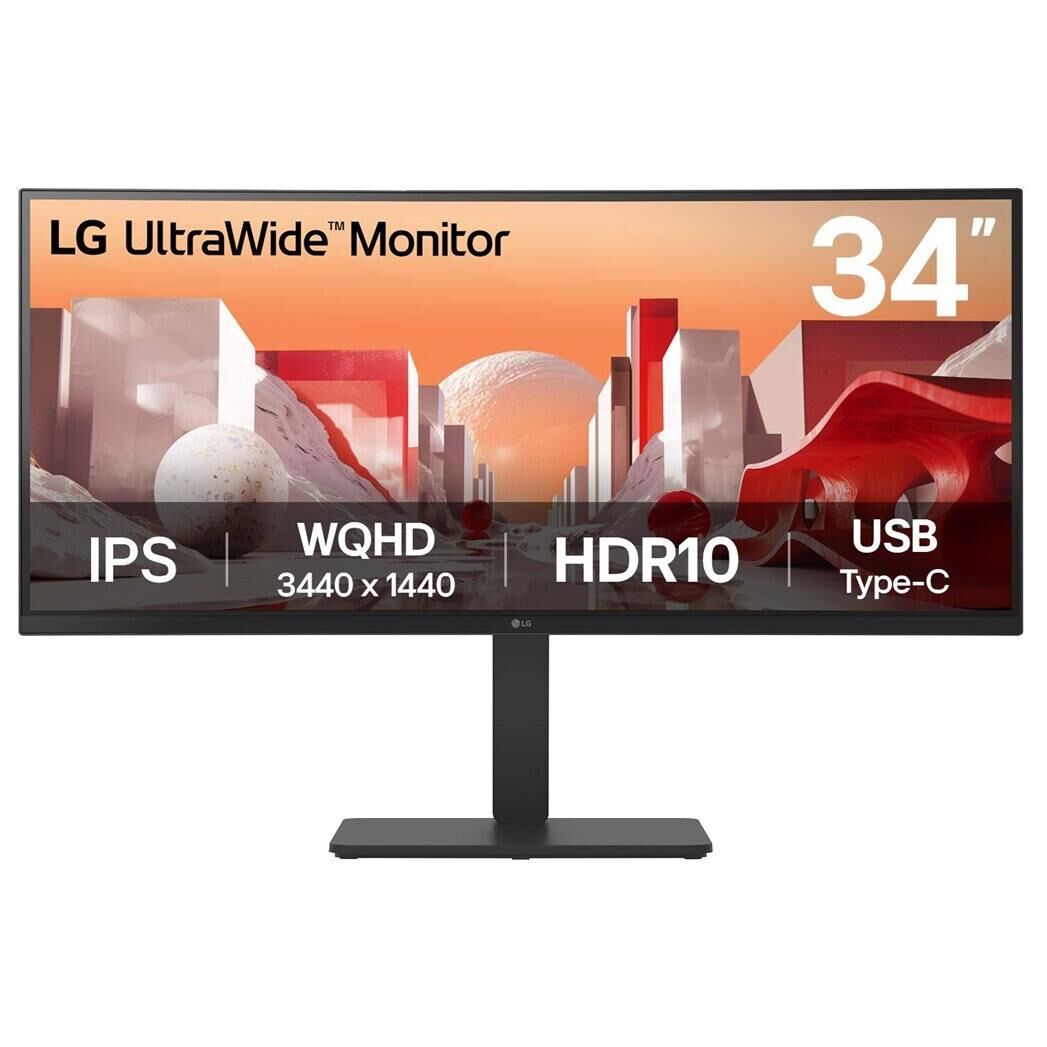 LG UltraWide 34BA75QE-B - Écran LED - incurvé - 34" - 3440 x 1440 WQHD @ 60 Hz - IPS - 300 cd/m² - HDR10 - 5 ms - 2xHDMI, DisplayPort, USB-C - haut-parleurs