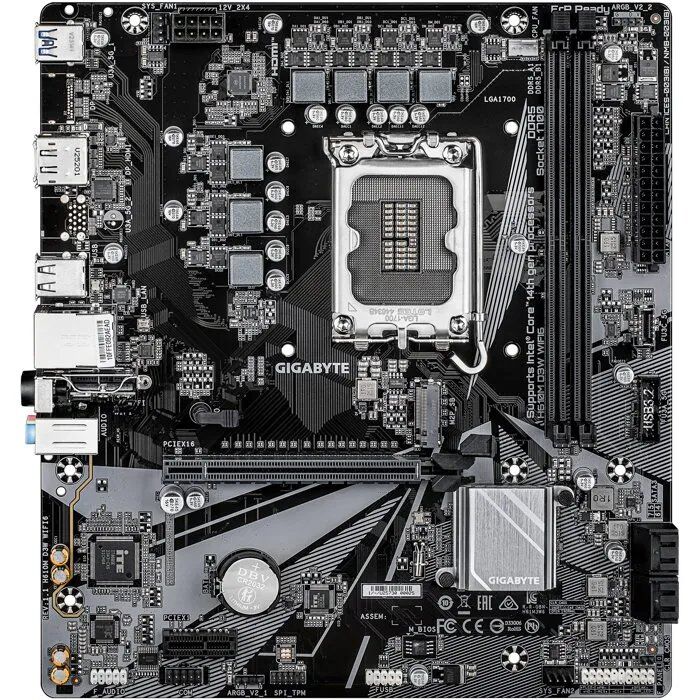 Carte mère Micro-ATX GIGABYTE H610M D3W WIFI6 - LGA1700, DDR5 jusqu'à 5600 MHz