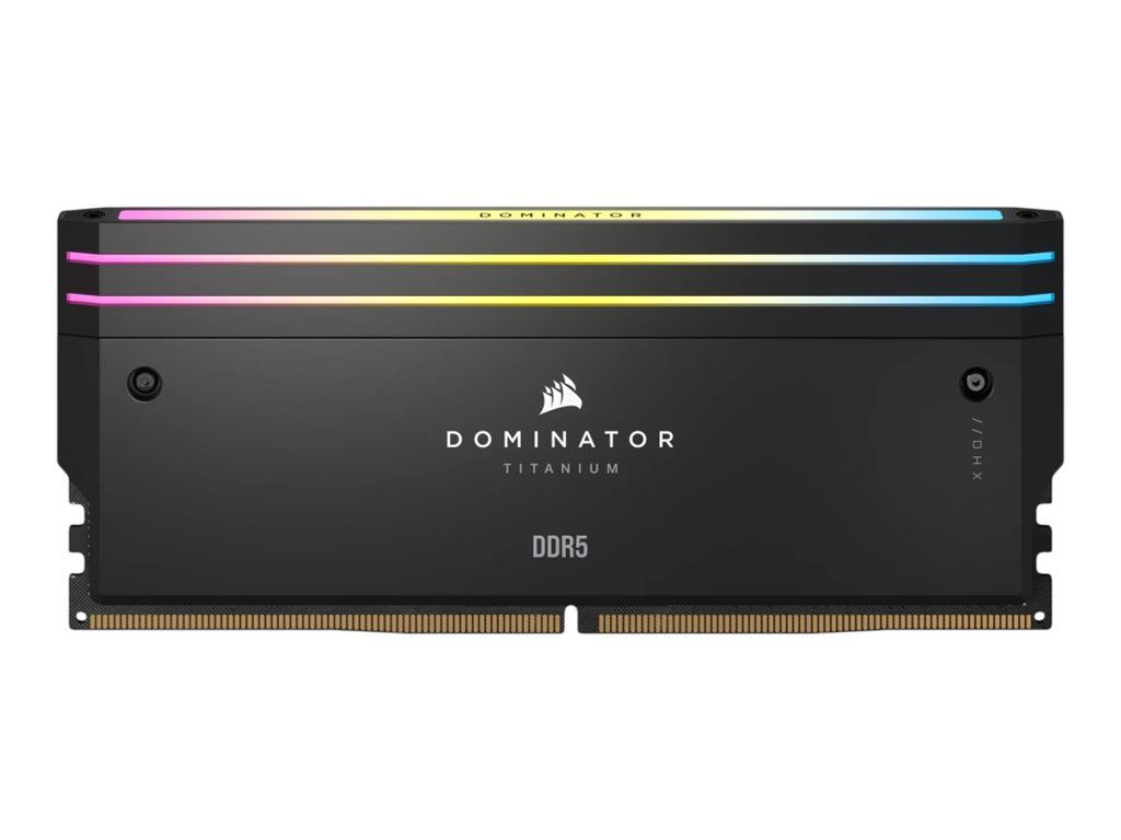 CORSAIR Dominator Titanium RGB - DDR5 - kit - 48 Go: 2 x 24 Go - DIMM 288 broches - 7200 MHz / PC5-57600 - CL36 - mémoire sans tampon - noir