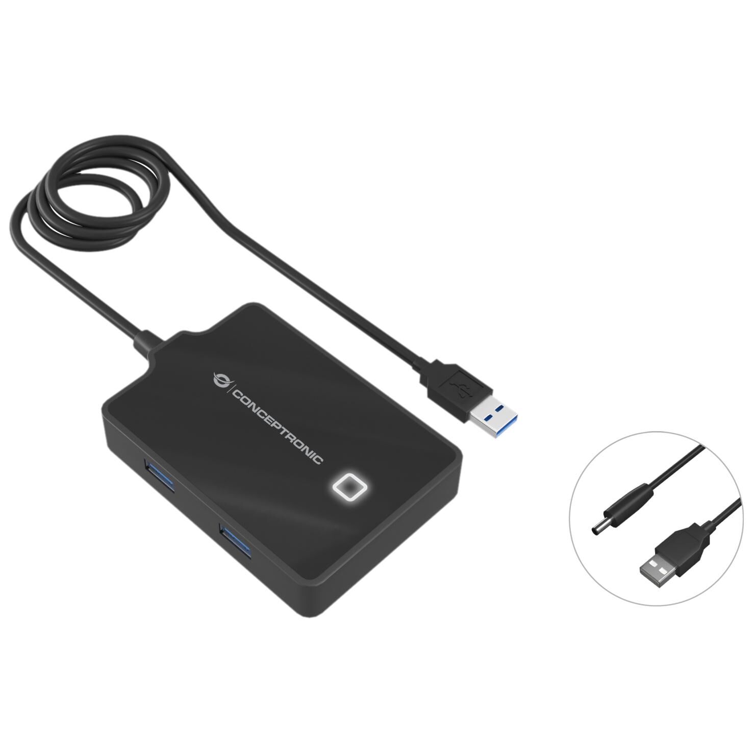Conceptronic HUBBIES11B station d'accueil USB 3.2 Gen 1 (3.1 Gen 1) Type-A Noir