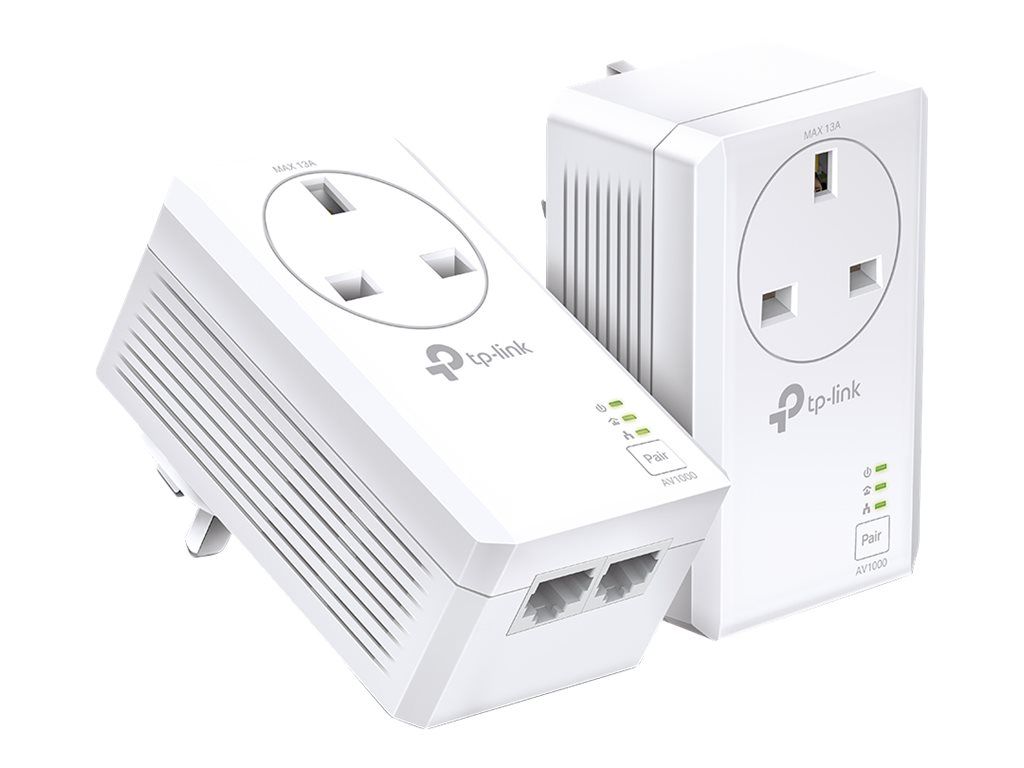 TP-Link TL-PA7027P V1 Starter Kit - Kit d'adaptation pour courant porteur commutateur 2 ports - 1GbE, HomePlug AV (HPAV), HomePlug AV (HPAV) 2.0, IEEE 1901 - Branchement mural