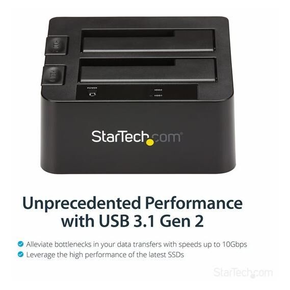StarTech.com Dock pour Disques Durs 2 Baies, USB 3.1 à 2,5/3,5" SATA III - Contrôleur de stockage - 2.5", 3.5" - USB 3.1 (Gen 2) - noir