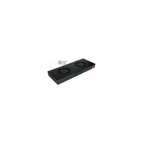 Module de ventilation 19" pour baies de serveurs, 4 ventilateurs RAL9005 (EZF-2-B)