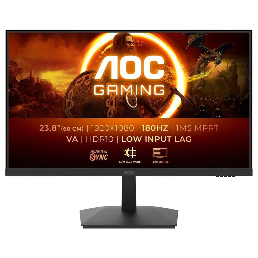AOC Gaming 24G15N2 - Écran LED - jeux - 24" (23.8" visualisable) - 1920 x 1080 Full HD (1080p) @ 180 Hz - VA - 250 cd/m² - 3000:1 - HDR10 - 1 ms - noir