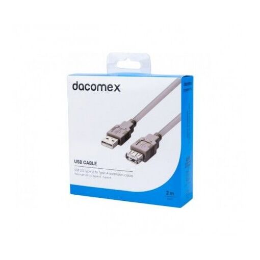 Cable DACOMEX USB 2.0 Tipo A a Tipo A - Gris - 2 metros