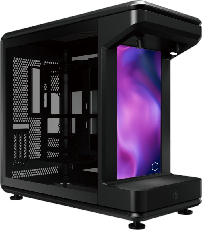 Boîtier open-frame Mid-Tower COOLER MASTER MasterFrame 360 Stage LCD - noir, verre trempé