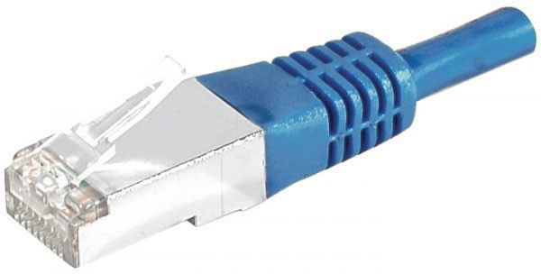 Dexlan - Cordon de raccordement - RJ-45 (M) pour RJ-45 (M) - 1 m - S/FTP - CAT 6a - intérieur, moulé - bleu