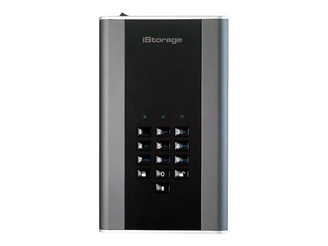 iStorage diskAshur DT² - Disque dur - chiffré - 12 To - externe (portable) - USB 3.1 - FIPS 197, SHA 256 bits, 256-bit AES-XTS - Conformité TAA