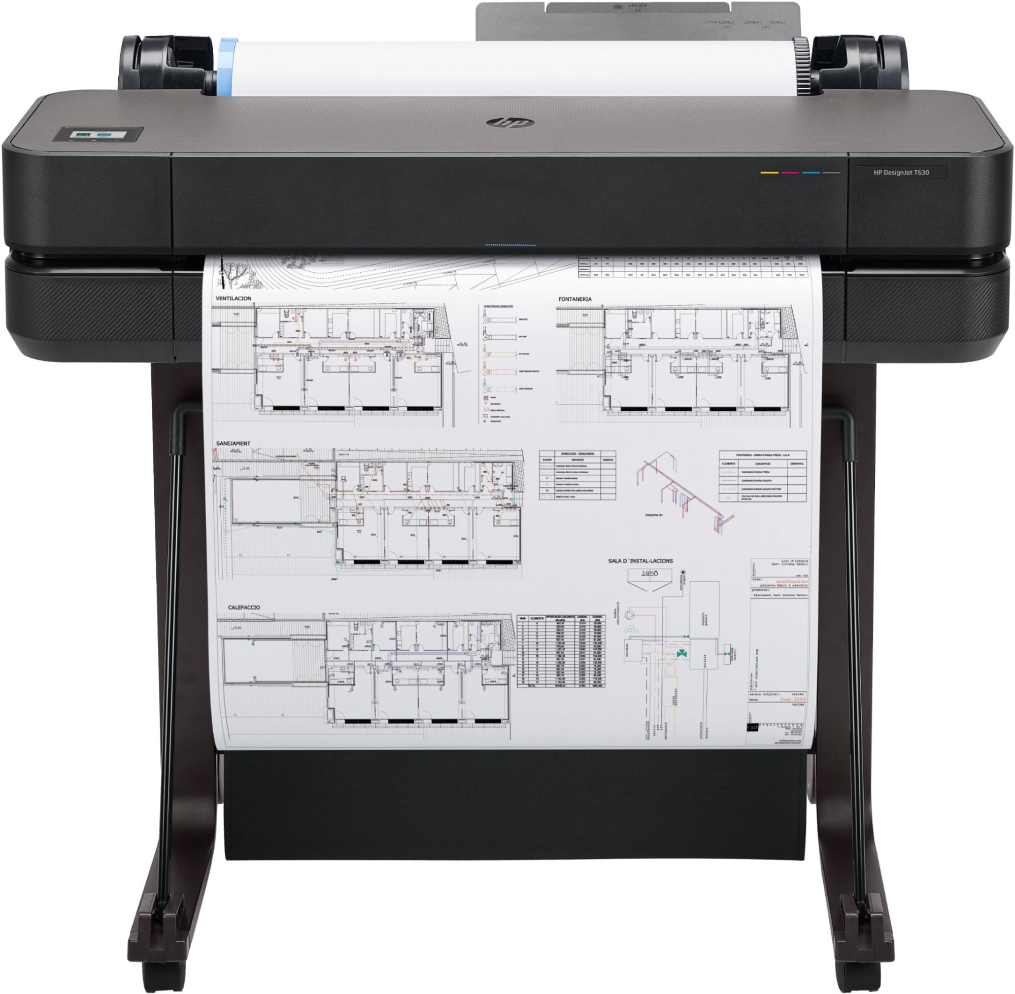 HP DesignJet T630 - 2025 Edition - 24" imprimante grand format - couleur - jet d'encre - Rouleau A1 (61,0 cm x 45,7 m), A1, ANSI D - 2 400 x 1 200 ppp - jusqu'à 0.5 min/page - USB 2.0, Gigabit LAN, Wi-Fi(n) - outil de coupe