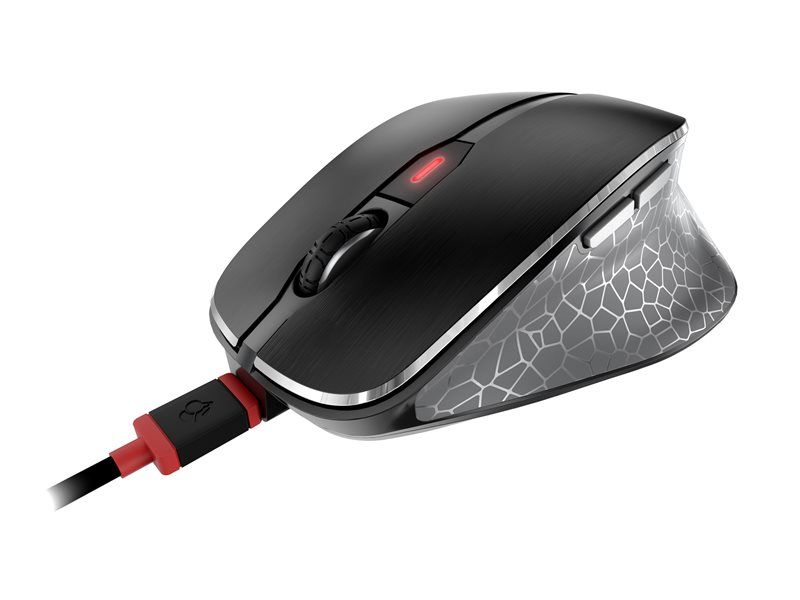 CHERRY MW 8C ERGO - Souris - ergonomique - optique - 6 boutons - sans fil - 2.4 GHz, Bluetooth 4.0 - récepteur sans fil USB - noir