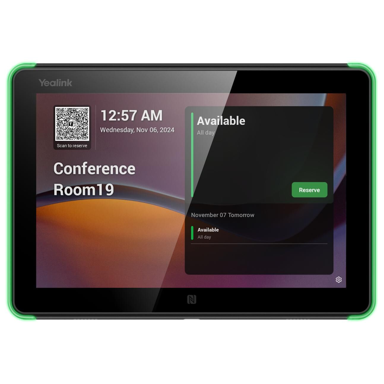 Yealink Room Panel E2 8" 1280 x 800 LCD 802.11a, 802.11b, 802.11g, Wi-Fi 5 (802.11ac) Noir Bluetooth