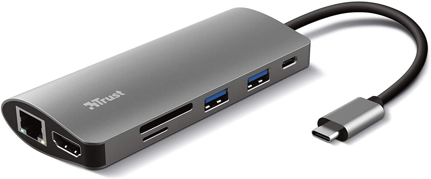 Trust Dalyx 7-in-1 USB-C Multiport Adapter - Station d'accueil - USB-C 3.2 - HDMI - 1GbE
