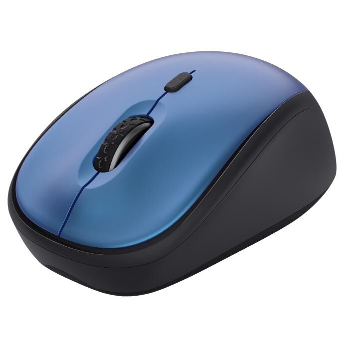Trust Yvi+ Souris sans Fil Silencieuse avec Conception Durable, 800-1600 DPI, Ambidextre, USB, Compacte - Bleu