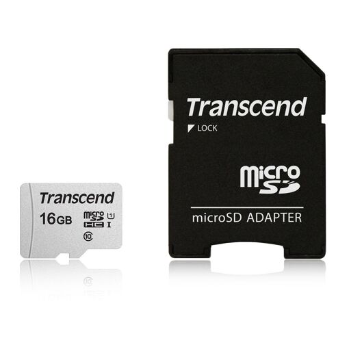 Transcend 300S UHS-I MicroSDHC Memory Card (16GB, Adapter Included)