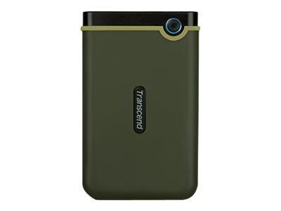 Transcend StoreJet 25M3 - Disque dur - 2 To - externe (portable) - 2.5" - USB 3.1 Gen 1 - AES 256 bits - vert militaire