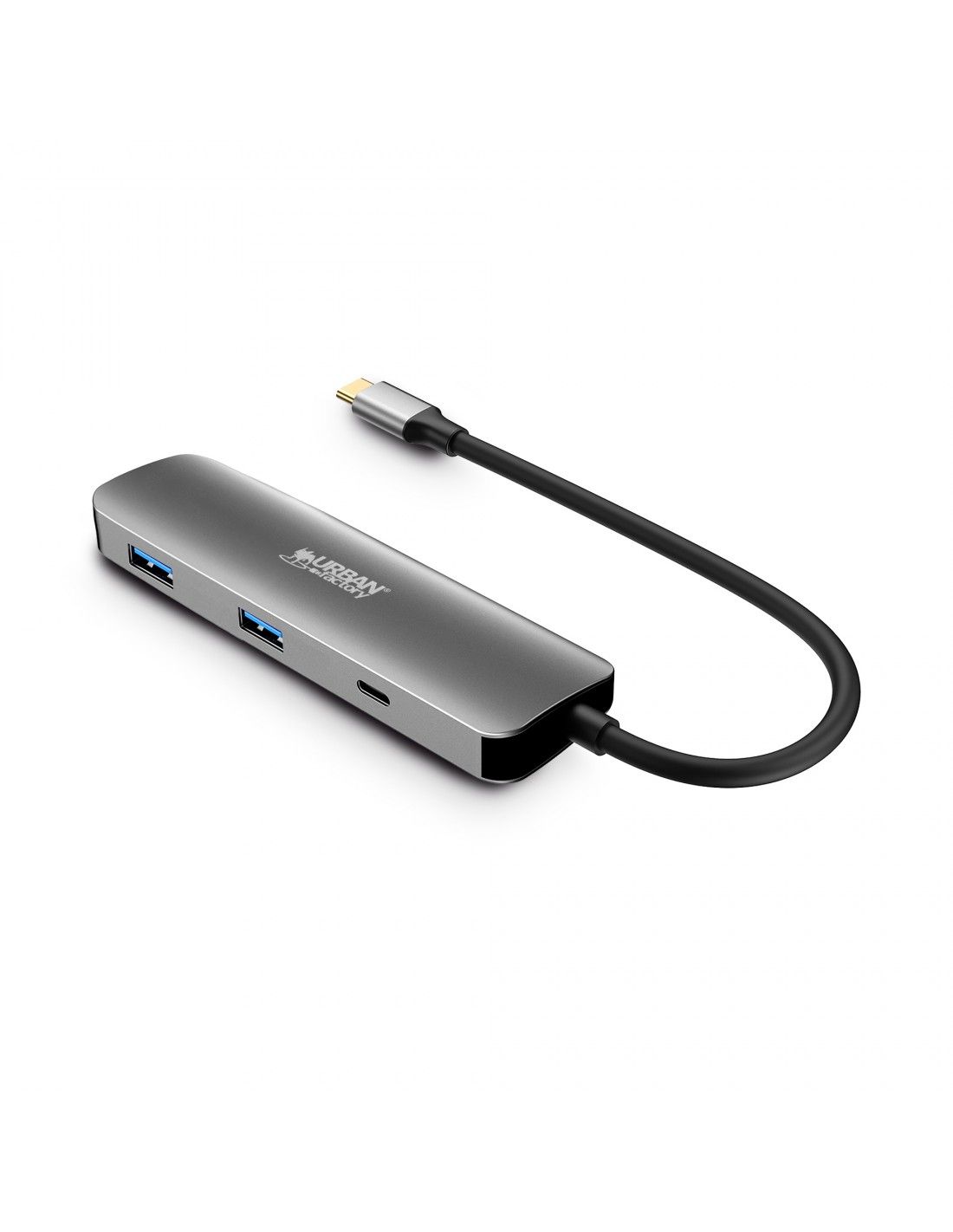 Urban Factory HUBEE 4 IN 1 - Station d'accueil - pour ordinateur portable, tablette, smartphone - USB-C 3.1 - HDMI