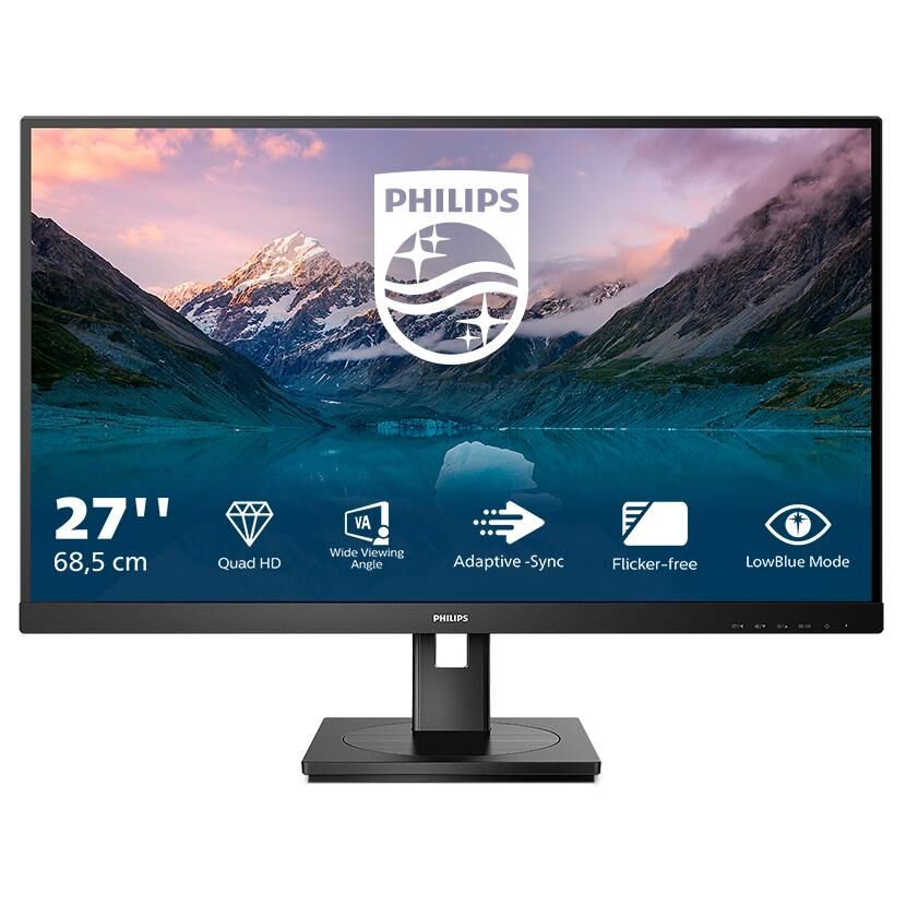 Philips S-line 275S9JML - Écran LED - 27" - 2560 x 1440 QHD @ 75 Hz - VA - 300 cd/m² - 4000:1 - 4 ms - HDMI, DisplayPort - haut-parleurs - noir texturé