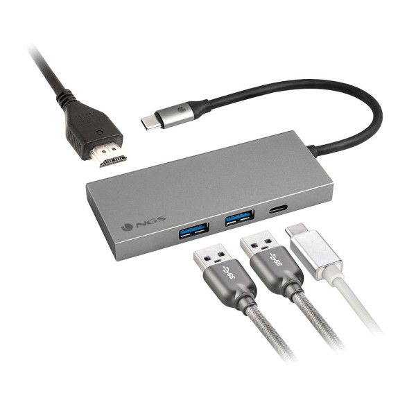 NGS WONDER DOCK4 PRO Avec fil USB 3.2 Gen 1 (3.1 Gen 1) Type-C Aluminium
