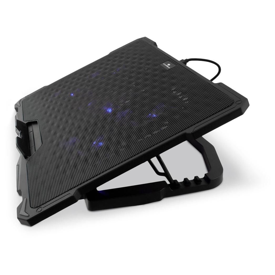 CoolBox - Tapis de refroidissement pour ordinateur portable - ajustable - avec concentrateur USB 2 ports - 17.3