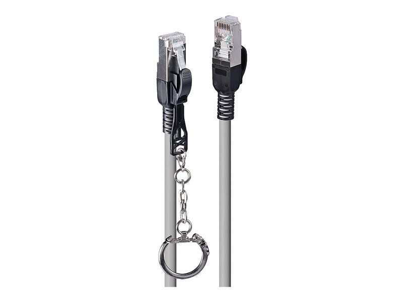 Lindy - Cordon de raccordement - RJ-45 (M) pour RJ-45 (M) - 1.5 m - 6 mm - S/FTP, PiMF - CAT 6a - sans halogène, sans crochet - gris