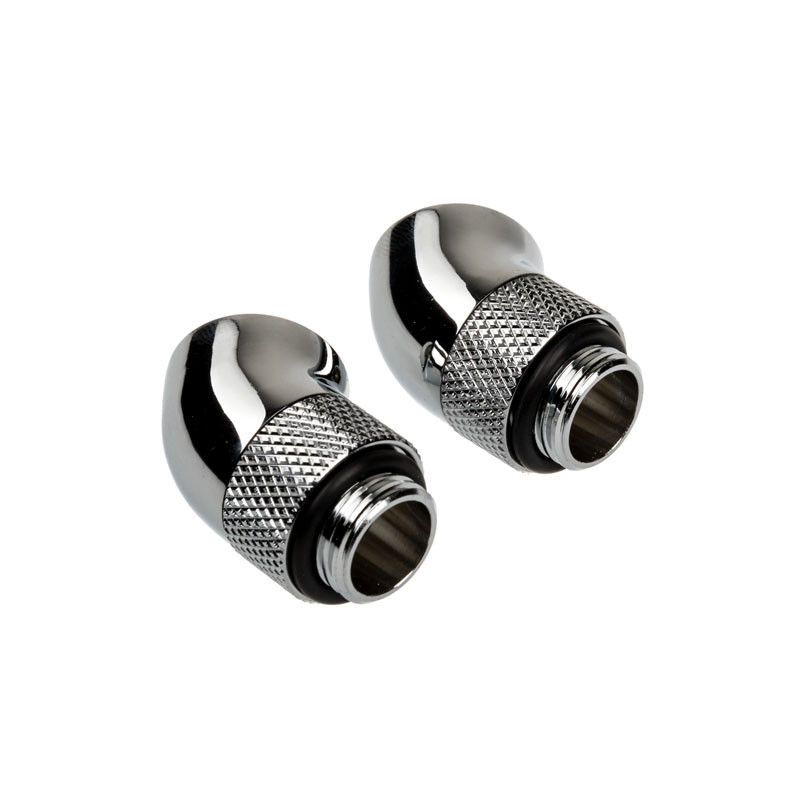 CORSAIR Hydro X Series 45° Rotary Adapter - Raccord pour système de refroidissement par liquide - chrome (pack de 2)