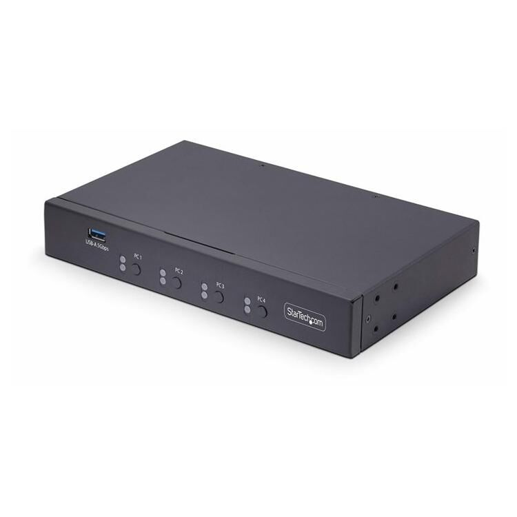 StarTech.com Switch KM à 4 Ports, Commutation de la Souris/Switch USB 3.0 - Commutateur souris/clavier - 1 utilisateur local - de bureau - Conformité TAA
