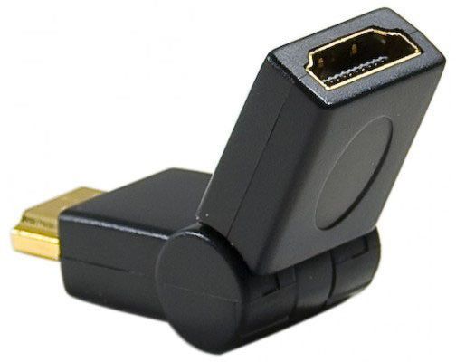 exertis Connect - High speed - adaptateur HDMI - HDMI femelle pour HDMI mâle - noir - articulé