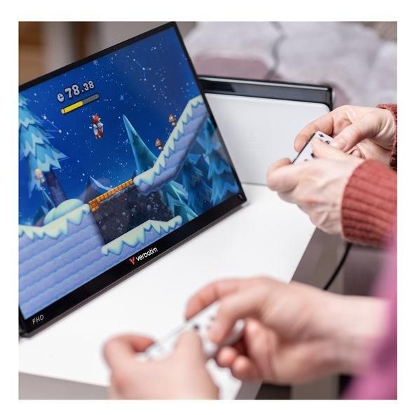 Verbatim PMT-15 - Écran LED - 15.6" - portable - écran tactile - 1920 x 1080 Full HD (1080p) - IPS - 1000:1 - HDMI, 2xUSB-C - haut-parleurs