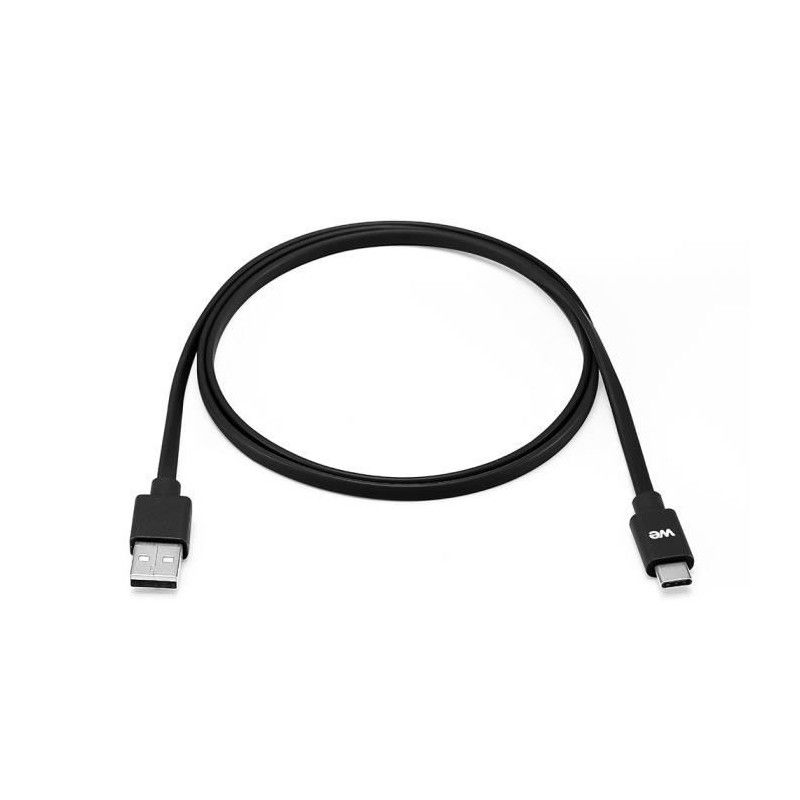 WE CÂBLE PLAT USB C VERS USB 2M POUR SAMSUNG S8 S9 S10, MACBOOK PRO, GOOGLE PIXEL CHROMEBOOK, HUAWEI P20 P30 XIAOMI NOIR