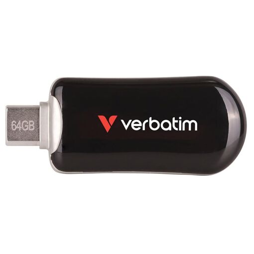 Verbatim Plectra - USB Flash Drive - 64GB - USB 3.2 Gen 1 / USB-C - Black