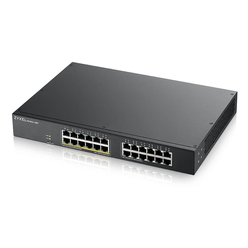 Zyxel GS1900-24EP - Commutateur - intelligent - 24 x 10/100/1000 (12 PoE) - Montable sur rack, fixation murale - PoE (130 W)