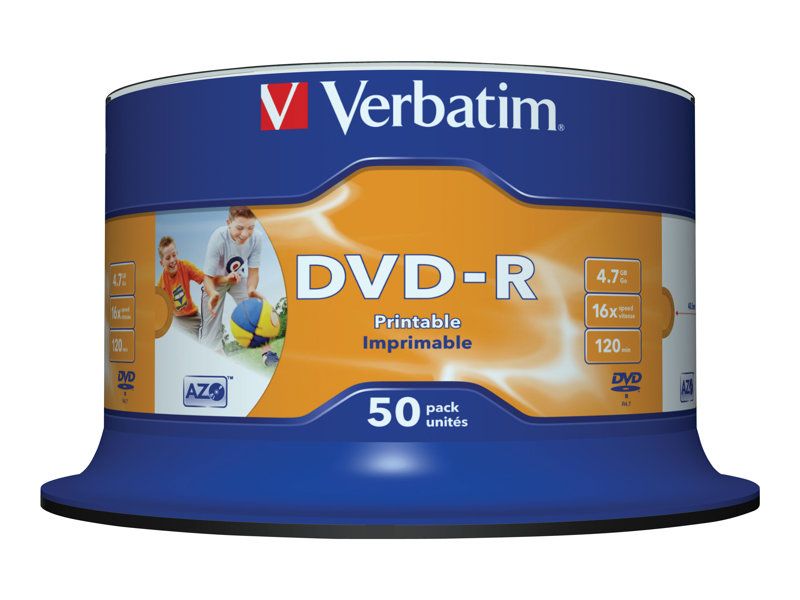 Verbatim - 50 x DVD-R - 4.7 Go 16x - surface imprimable photo large - spindle