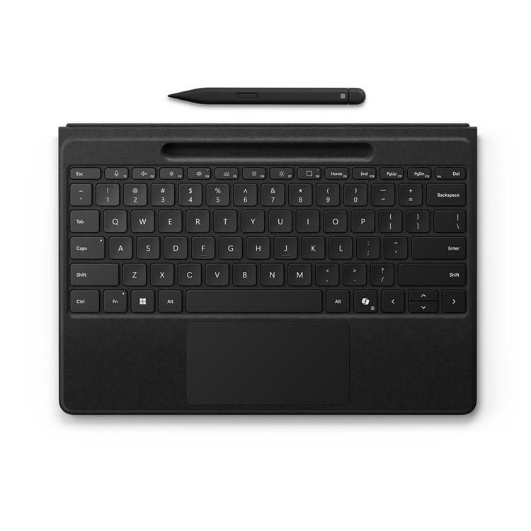 Microsoft Surface Pro Flex Keyboard - Clavier - avec pavé tactile, accéléromètre, plateau de rangement et de chargement du Surface Slim Pen 2 - rétroéclairé - sans fil - Bluetooth LE - AZERTY - Français - noir - avec Slim Pen