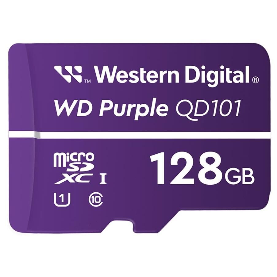 WD Purple SC QD101 WDD128G1P0C - Carte mémoire flash - 128 Go - UHS-I U1 / Class10 - microSDXC UHS-I - violet