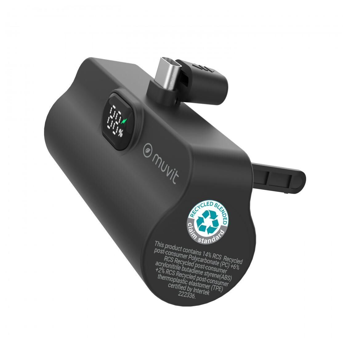 Muvit Mcchp0008 Banque D'alimentation Électrique Lithium Polymère (Lipo) 5000 Mah Noir