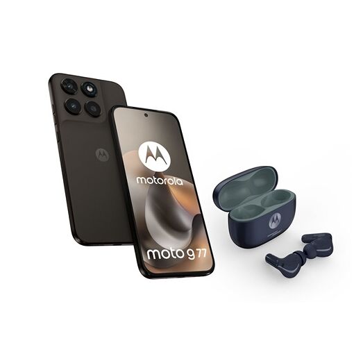 Motorola G77 Pack - 8GB RAM, 256GB Storage, 6.78' OLED, 108MP Camera, Black + Buds 2 Plus