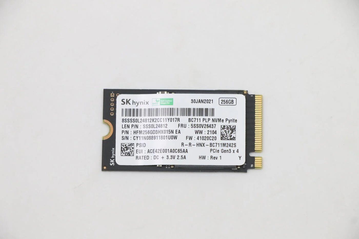 SSD Lenovo 256 Go M.2 2242 PCIe3x4 (5SS0V26437)