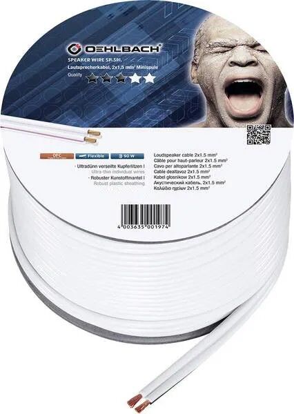 Oehlbach Speaker Wire SP-15 Blanc (20m)