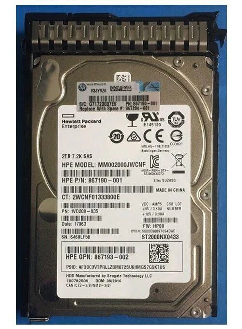 Disque dur HPE SPS-DRV 2 To 12G 7,2K SFF SAS SC (867204-001)