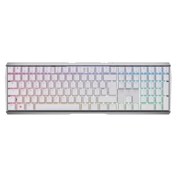 CHERRY 3.0S - Clavier - backlit - sans fil - 2.4 GHz, Bluetooth 5.2 - QWERTZ - Allemand - commutateur : CHERRY MX Brown - blanc