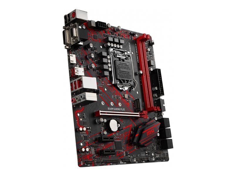 MSI B360M GAMING PLUS - Carte-mère - micro ATX - LGA1151 Socket - B360 Chipset - USB 3.1 Gen 1, USB-C Gen1 - Gigabit LAN - carte graphique embarquée (unité centrale requise) - audio HD (8 canaux)