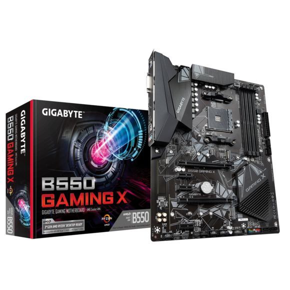Gigabyte B550 GAMING X - 1.0 - carte-mère - ATX - Socket AM4 - AMD B550 Chipset - USB 3.2 Gen 1, USB 3.2 Gen 2 - Gigabit LAN - carte graphique embarquée (unité centrale requise) - audio HD (8 canaux)