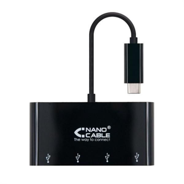 Nanocable 10.16.4401-BK hub & concentrateur USB 3.2 Gen 1 (3.1 Gen 1) Type-C Noir