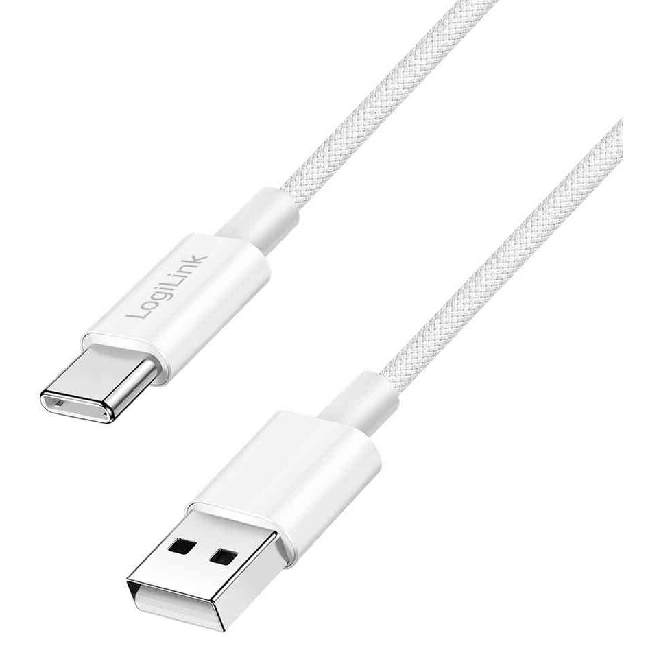 LogiLink Câble USB 2.0, USB-A - USB-C, 1,0 m, blanc