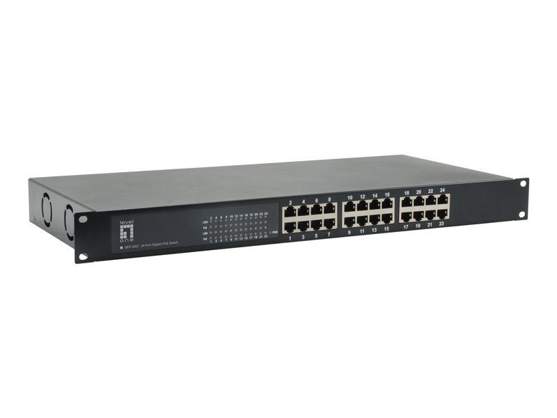 LevelOne GEP-2421W150 - Commutateur - 24 x 10/100/1000 (PoE) - Montable sur rack - PoE+ (150 W)