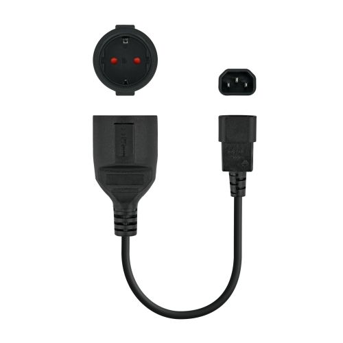 Adaptateur de câble d'alimentation pour SAIS C14 Macho A CEE7 Femelle 0,25 mètre nanocable 10.22.0901