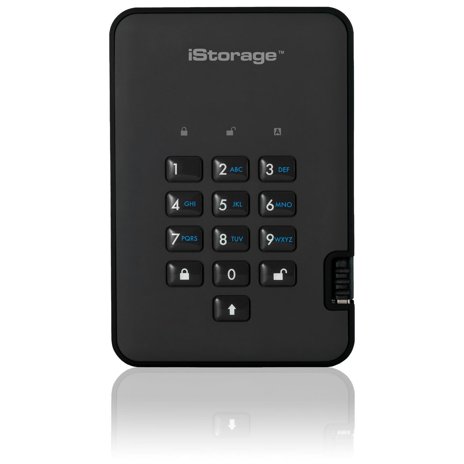 iStorage diskAshur² - SSD - chiffré - 2 To - externe (portable) - USB 3.1 - FIPS 197, 256-bit AES-XTS - noir fantôme - Conformité TAA