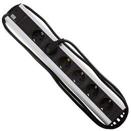 Bachmann - Unité de distribution secteur (rack-montable) - CA 230 V - connecteurs de sortie : 6 (power CEE 7/3) - 19" - 2 m cordon - noir, RAL 7035
