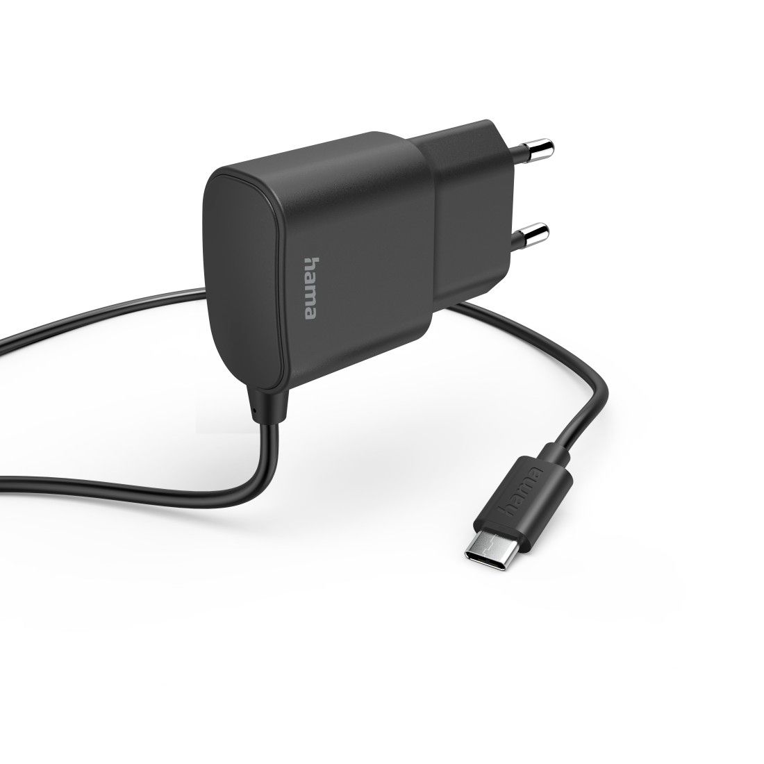 Chargeur avec port USB-C , 12 W, 1,0 m, noir