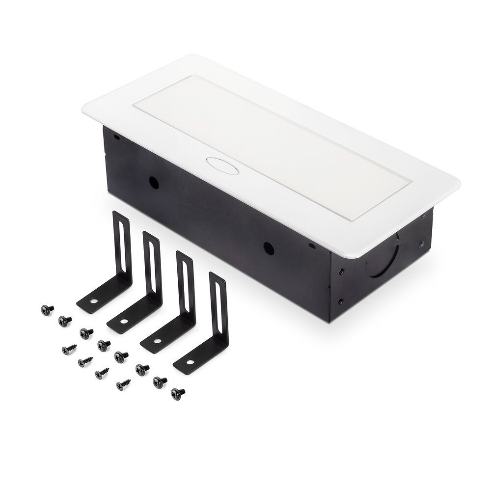 Emuca Multiconnecteur Atom 26 A+C pour bureau, EU, Peint en blanc, Acier et Plastique et Zamak, 1 ut.